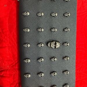 Black Skull-Studded Men's Wallet